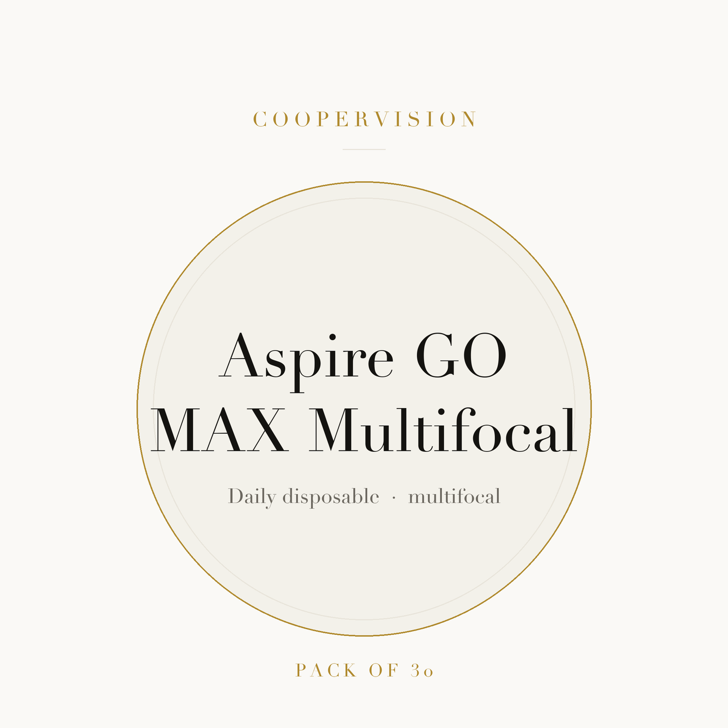 CooperVision Aspire GO MAX Multifocal Contact Lenses on ivory plate