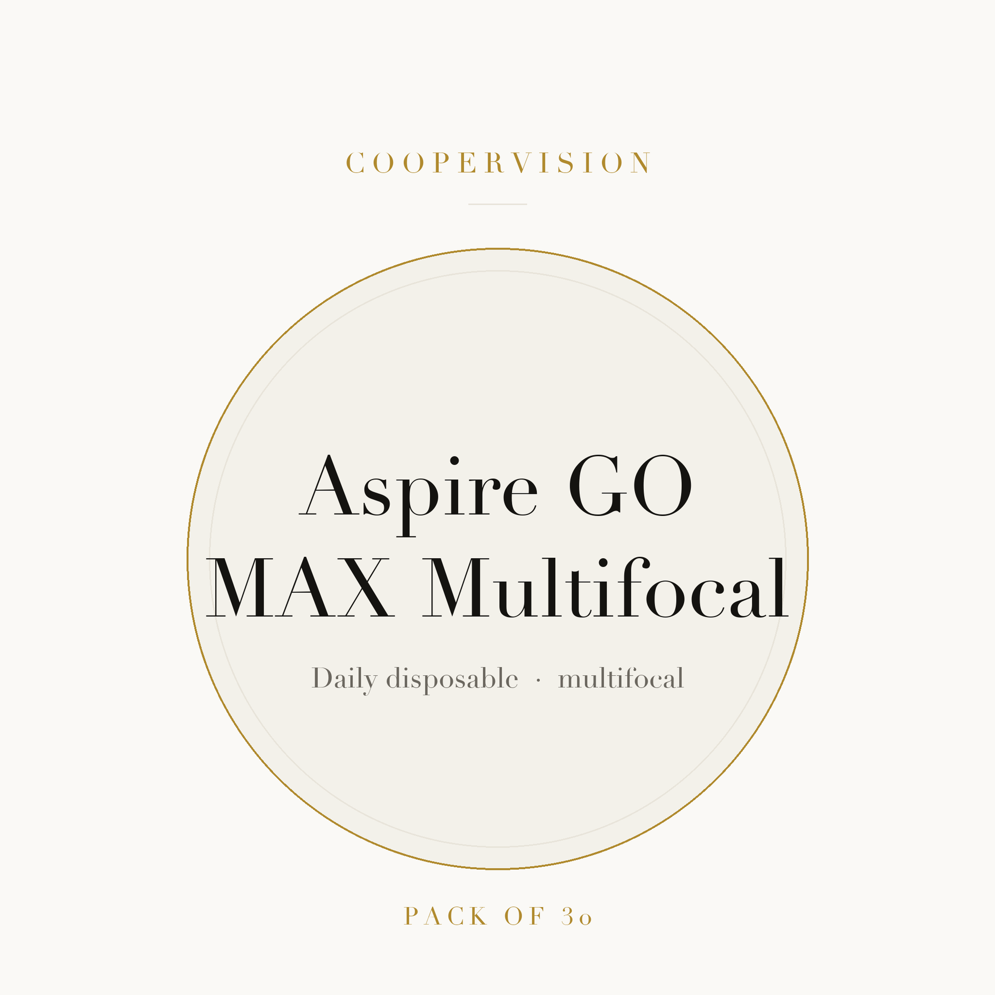 CooperVision Aspire GO MAX Multifocal Contact Lenses on ivory plate