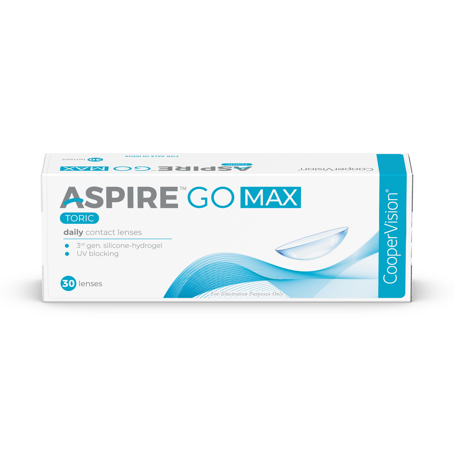 CooperVision Aspire GO MAX Toric Contact Lenses box, front view