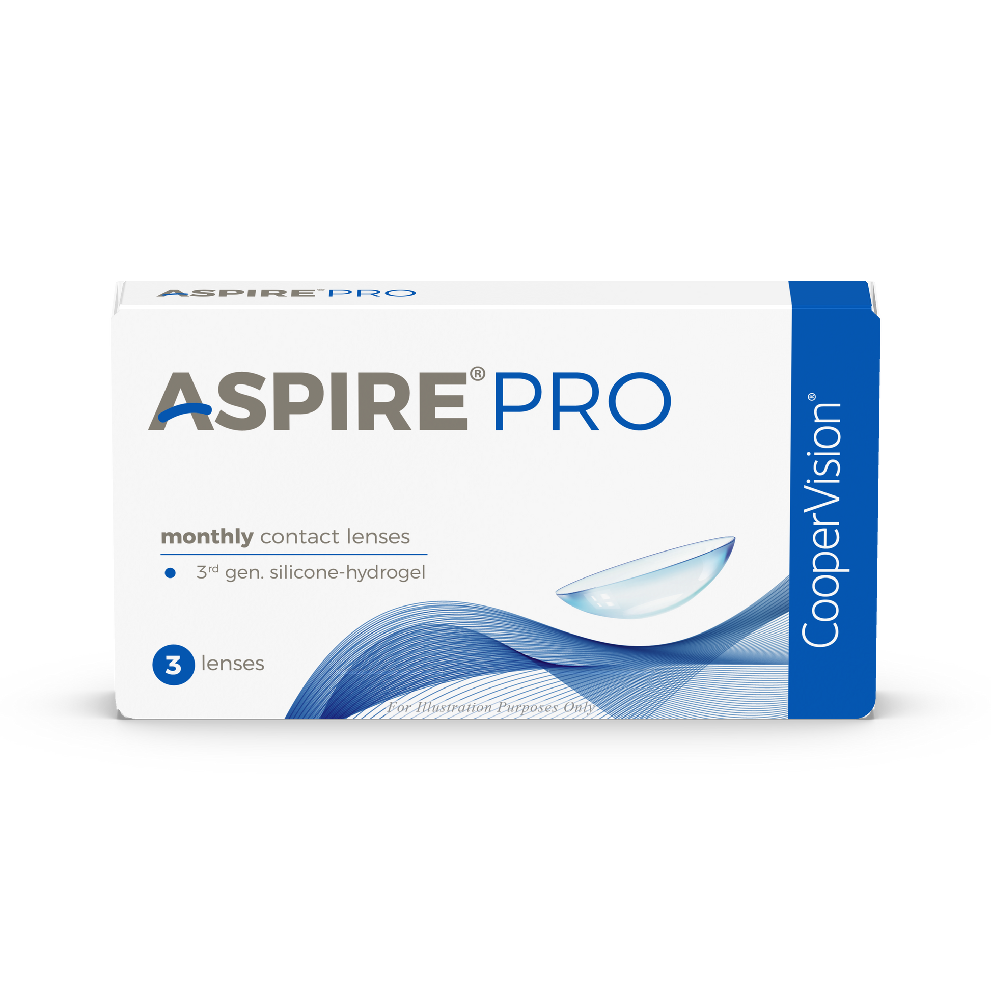 CooperVision Aspire PRO Contact Lenses box, front view