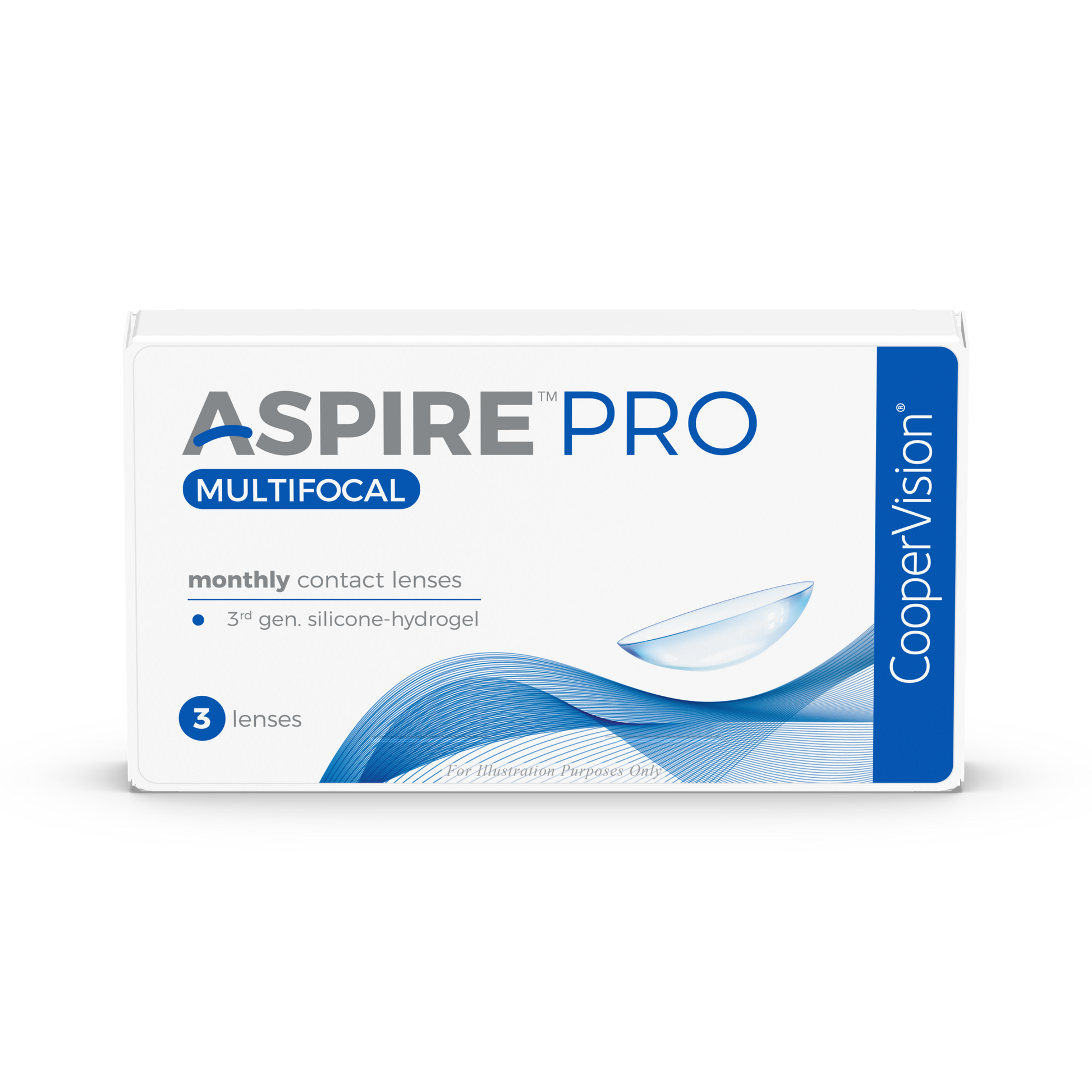 CooperVision Aspire PRO Multifocal Contact Lenses box, front view