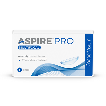 CooperVision Aspire PRO Multifocal Contact Lenses box, front view