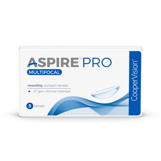 CooperVision Aspire PRO Multifocal Contact Lenses box, front view