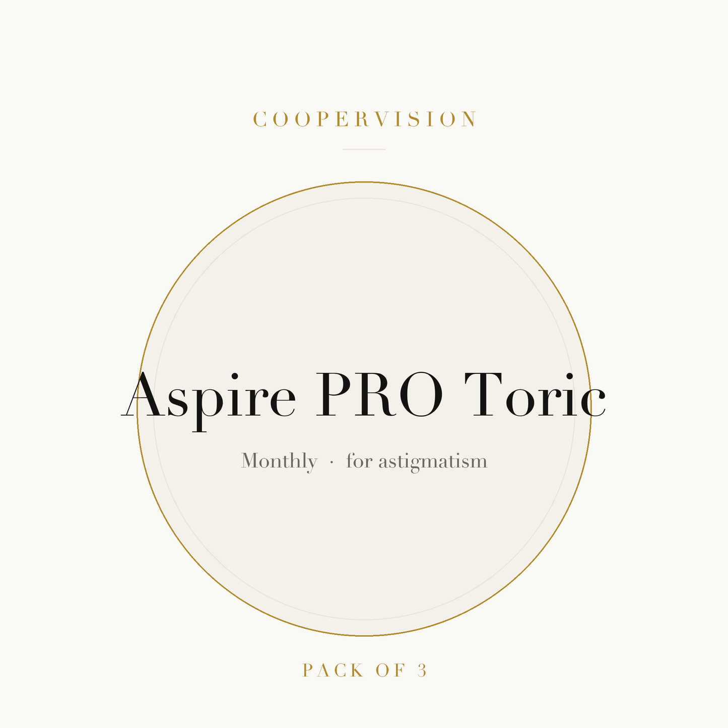 CooperVision Aspire PRO Toric Contact Lenses on ivory plate