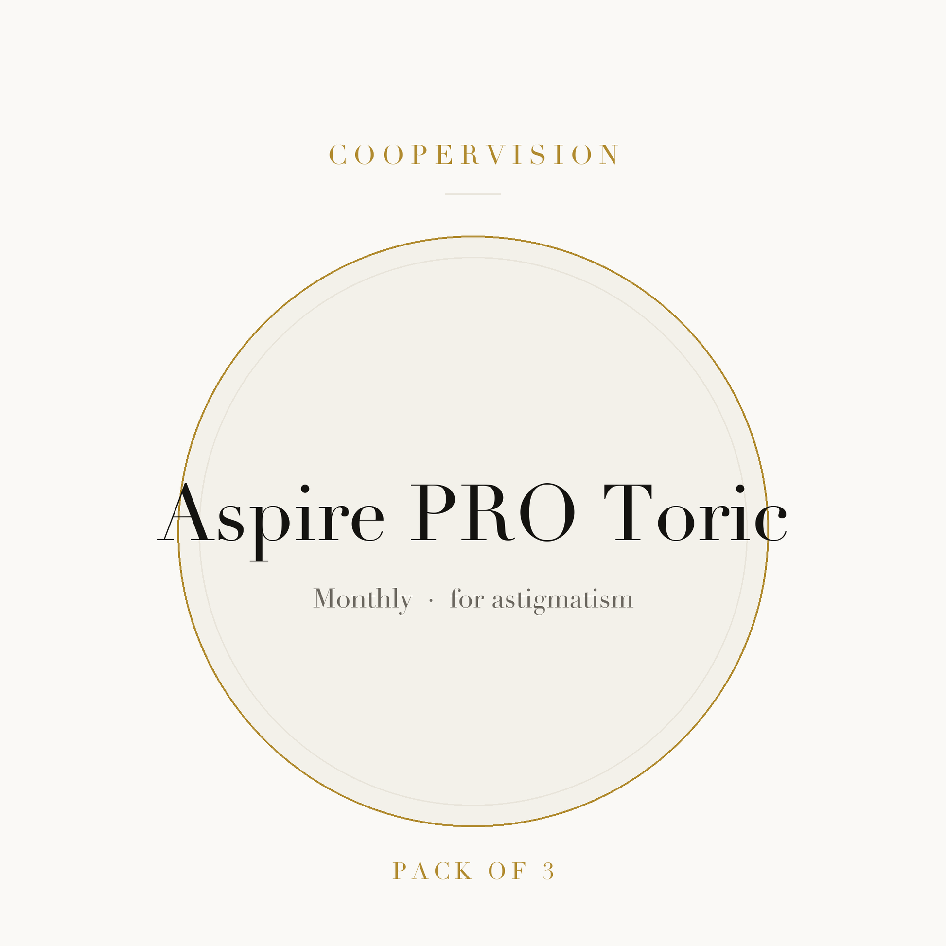 CooperVision Aspire PRO Toric Contact Lenses on ivory plate