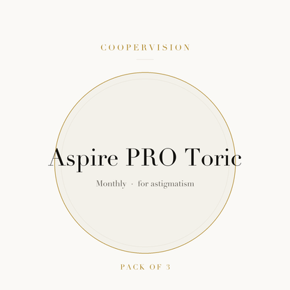 CooperVision Aspire PRO Toric Contact Lenses on ivory plate