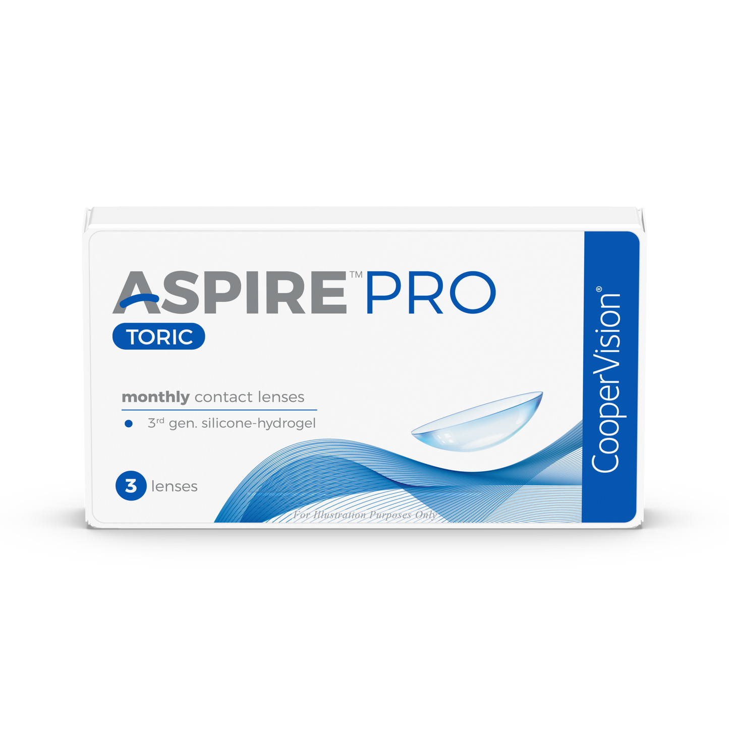 CooperVision Aspire PRO Toric Contact Lenses box, front view