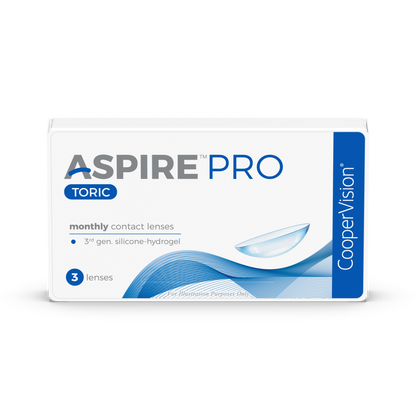 CooperVision Aspire PRO Toric Contact Lenses box, front view