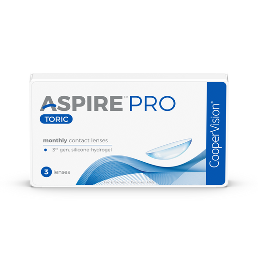 CooperVision Aspire PRO Toric Contact Lenses box, front view