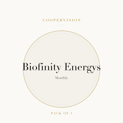 CooperVision Biofinity Energys Contact Lenses on ivory plate