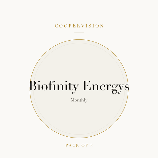CooperVision Biofinity Energys Contact Lenses on ivory plate