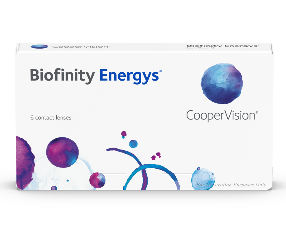 CooperVision Biofinity Energys Contact Lenses box, front view