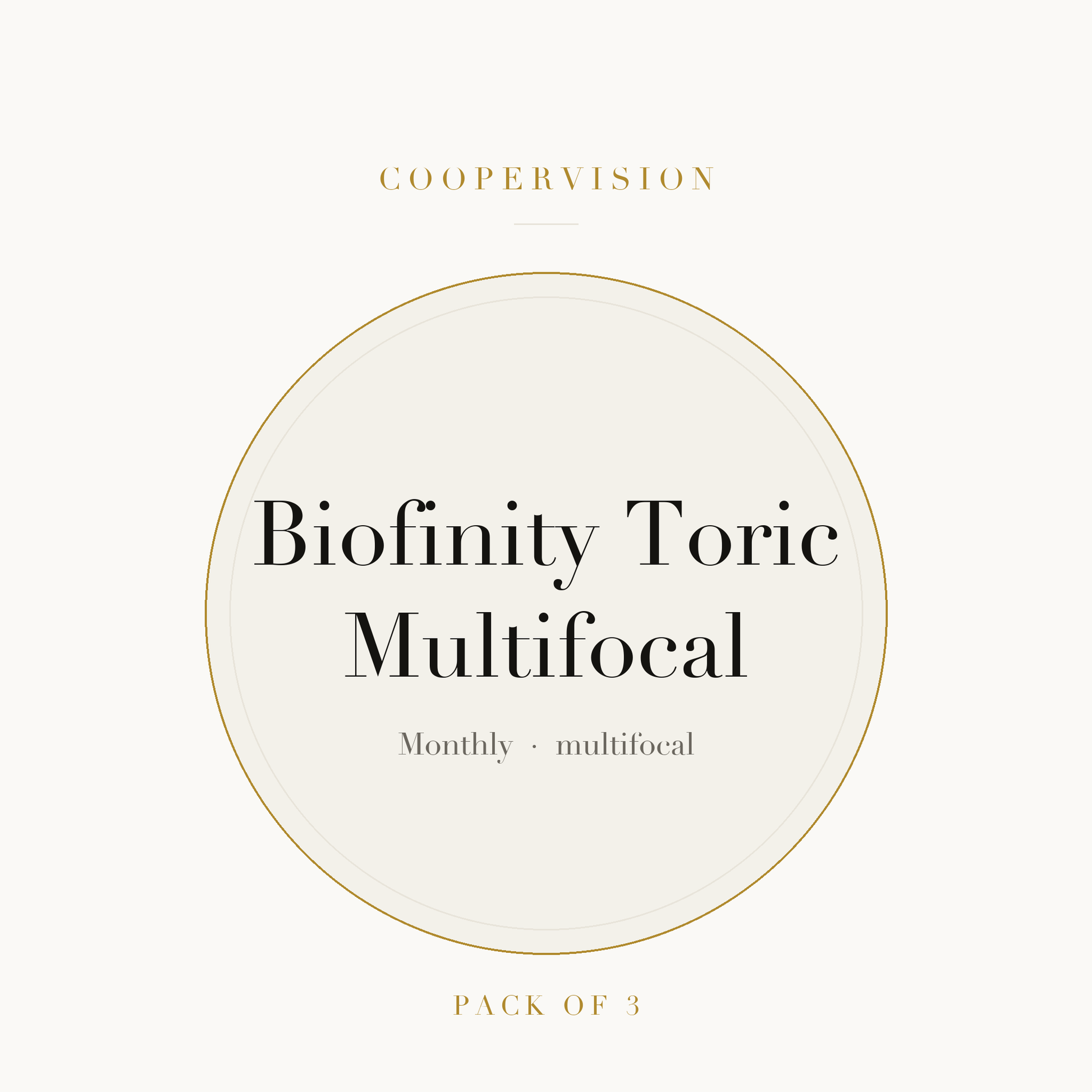 CooperVision Biofinity Toric Multifocal Contact Lenses on ivory plate