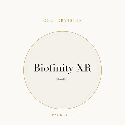 CooperVision Biofinity XR Contact Lenses on ivory plate