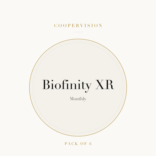 CooperVision Biofinity XR Contact Lenses on ivory plate