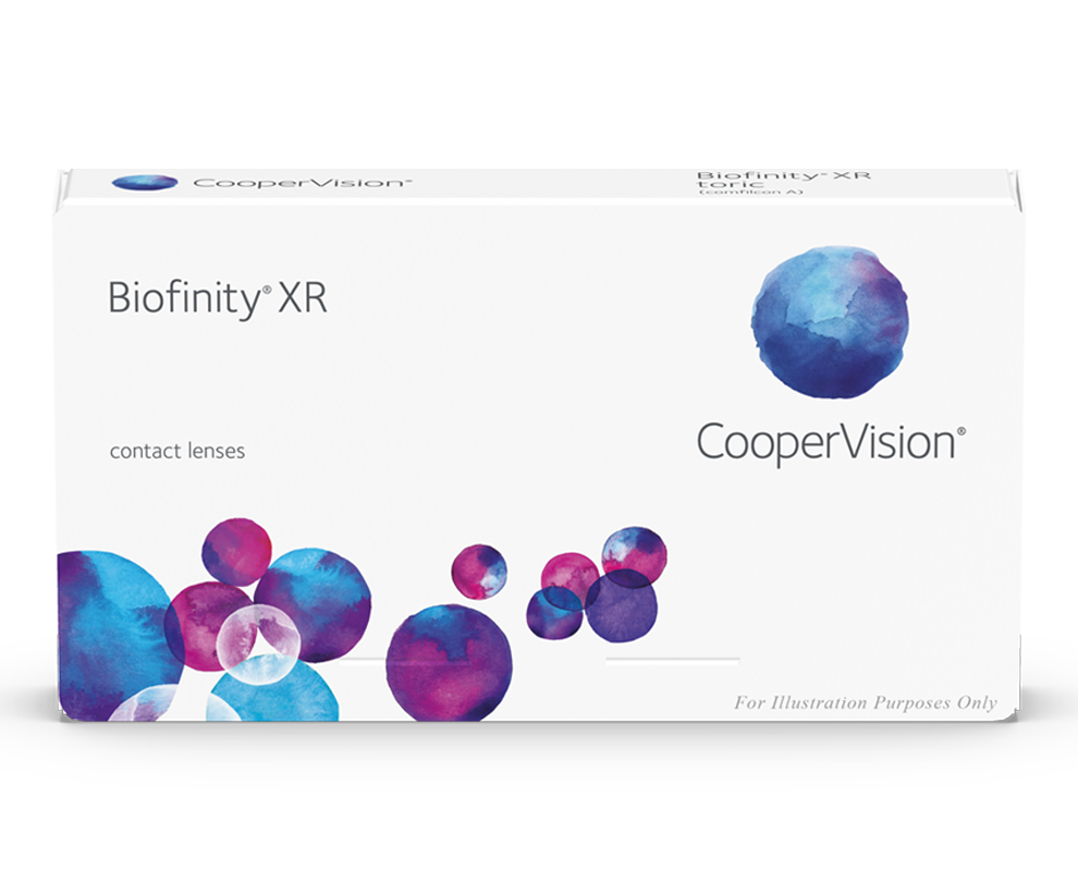CooperVision Biofinity XR Contact Lenses box, front view