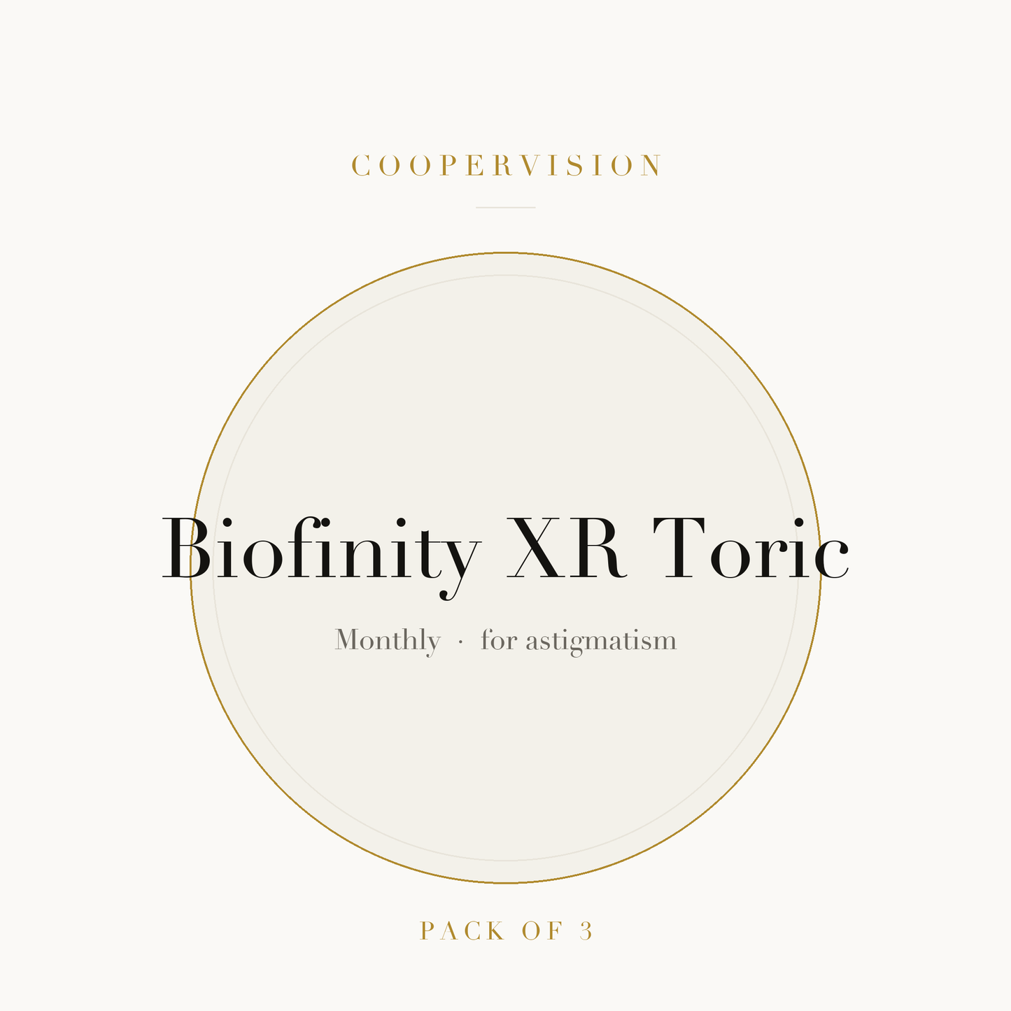 CooperVision Biofinity XR Toric Contact Lenses on ivory plate