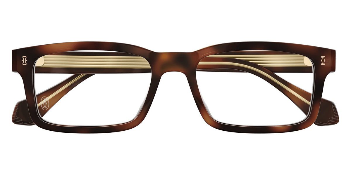 Cartier CT0291O Rectangle Eyeglasses in Havana Frame, front view