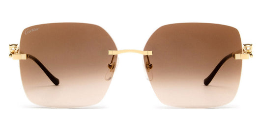 Cartier CT0359S Butterfly Sunglasses in Brown Gold, front view