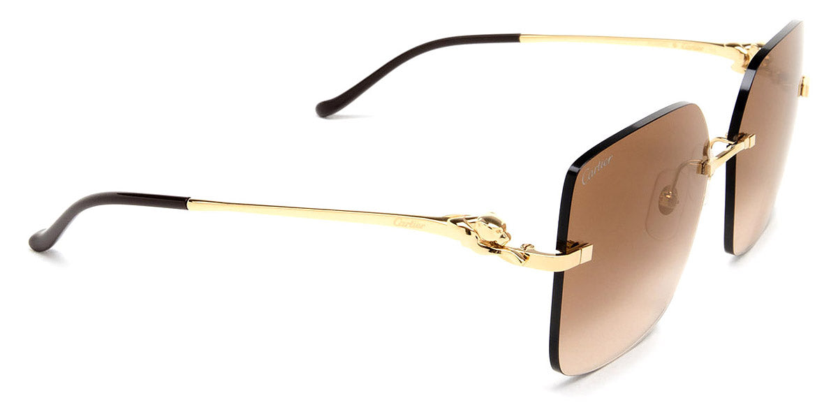 Cartier CT0359S Butterfly Sunglasses in Brown Gold, angle view