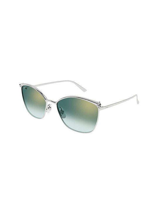 Cartier CT0595S Cat Eye Sunglasses in Green Silver, front view