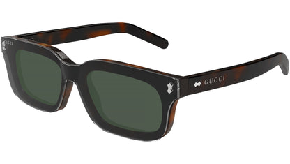 Gucci GG1711S Rectangle Sunglasses in Clear Lenses With Havana Frame, detail view