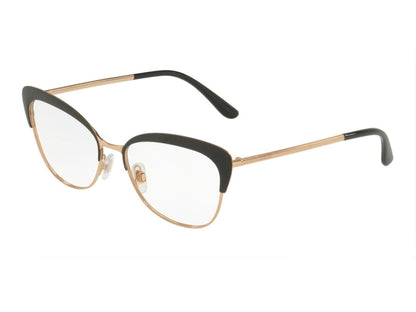 Dolce & Gabbana DG1298 Cat Eye Eyeglasses in Matte Black / Pink Gold, front view