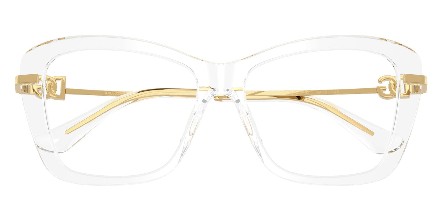 Dolce & Gabbana DG3439 Square Eyeglasses in Crystal, detail view