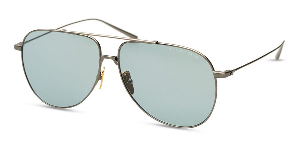 DITA ARTOA-92 Pilot Sunglasses in Blue/Antique Silver, front view