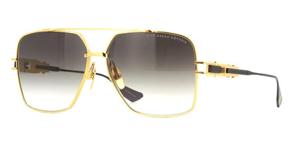 DITA GRAND EMPERIK Square Sunglasses in Grey Smoke Gradient / Yellow Gold Matte Black, front view