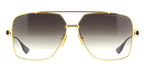 DITA GRAND EMPERIK Square Sunglasses in Grey Smoke Gradient / Yellow Gold Matte Black, angle view