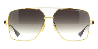 DITA GRAND EMPERIK Square Sunglasses in Grey Smoke Gradient / Yellow Gold Matte Black, angle view