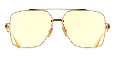 DITA GRAND EMPERIK Square Sunglasses in Apricot Orange / Matte White Yellow Gold, angle view