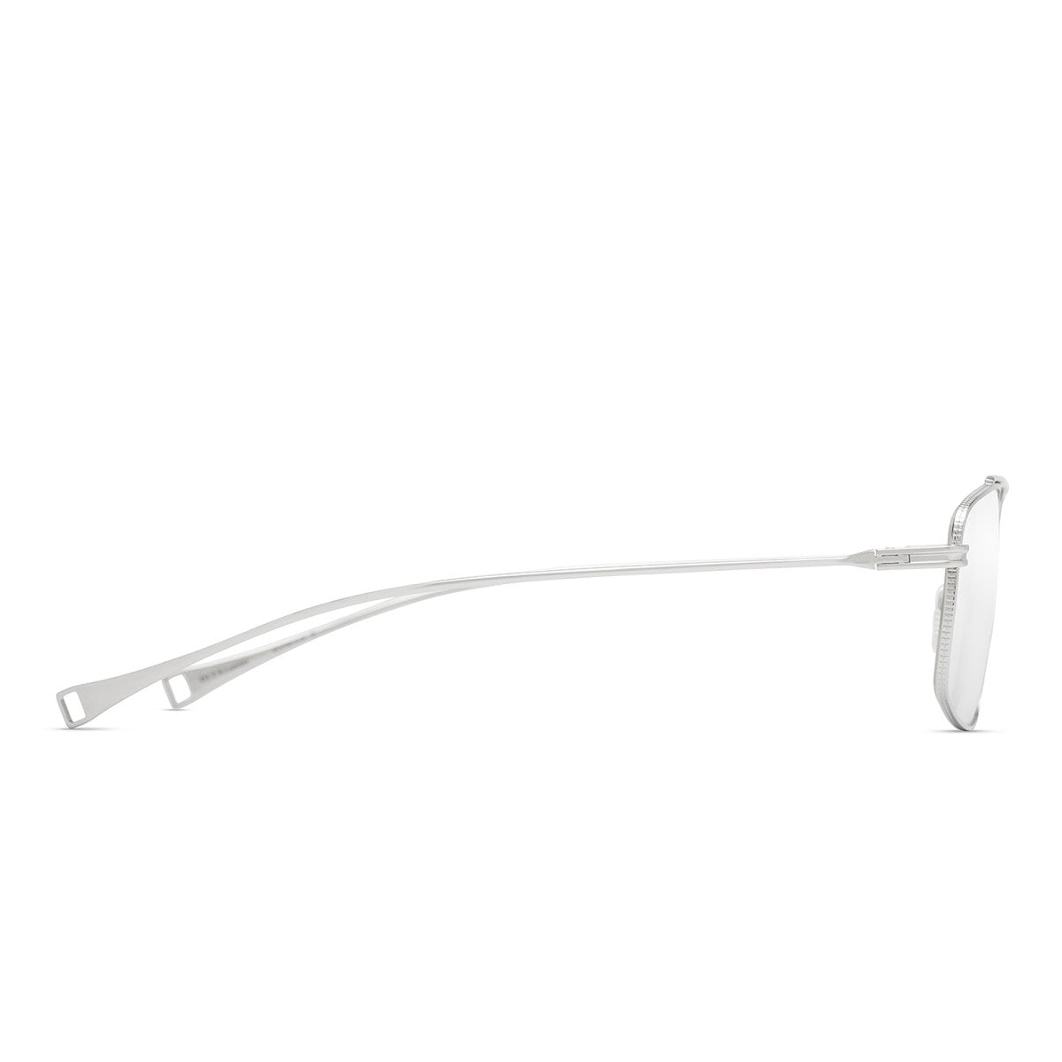 DITA DLX142 Aviator Eyeglasses in Clear Shiny Silver, side view
