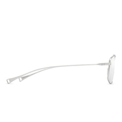DITA DLX142 Aviator Eyeglasses in Clear Shiny Silver, side view
