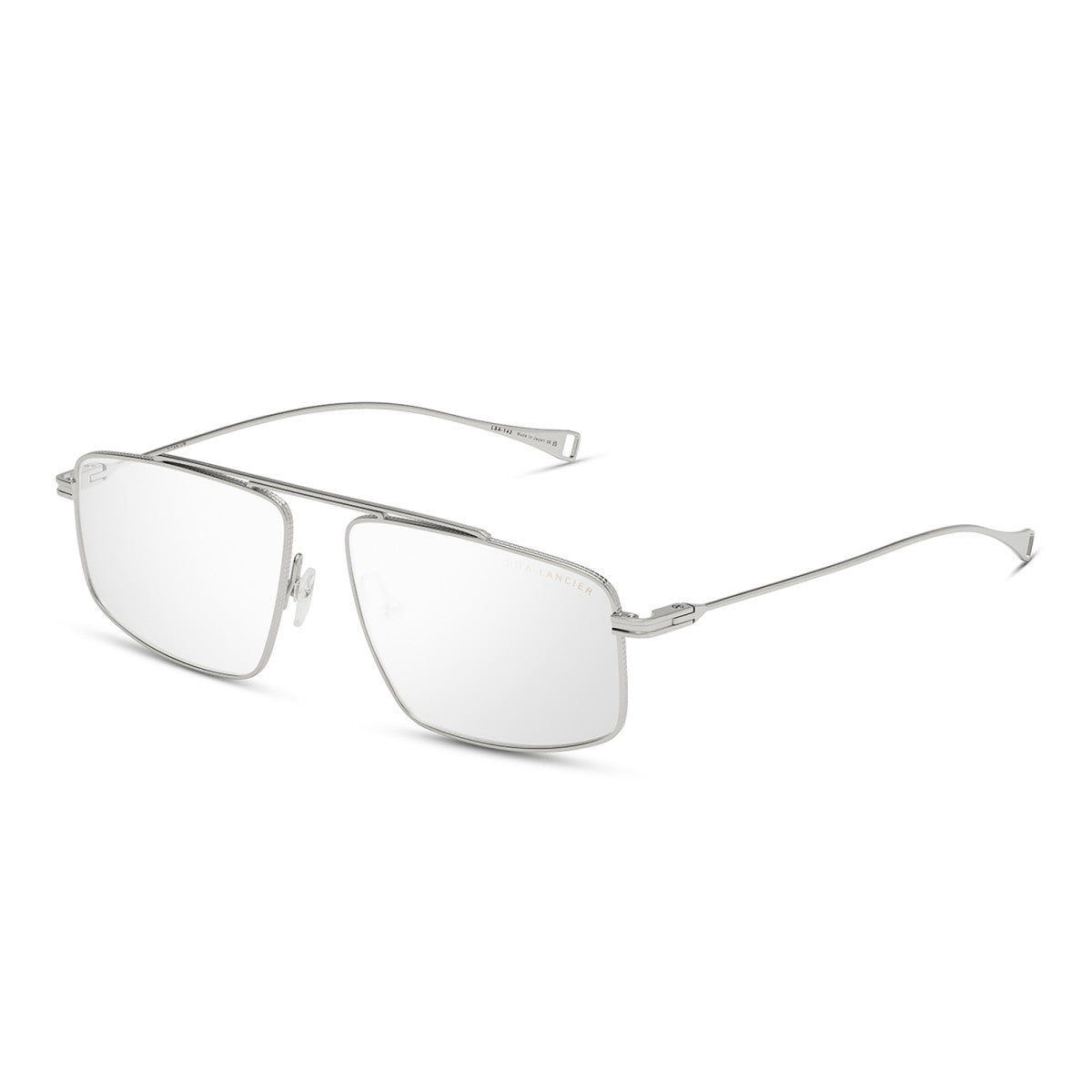 DITA DLX142 Aviator Eyeglasses in Clear Shiny Silver, front view