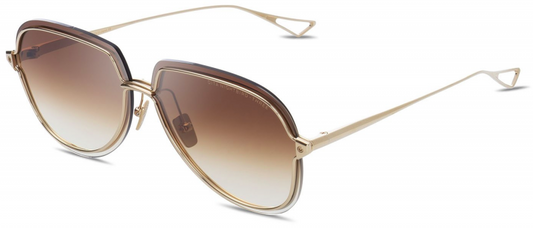 DITA NIGHTBIRD THREE Aviator Sunglasses in Brown Gradient Gold, front view