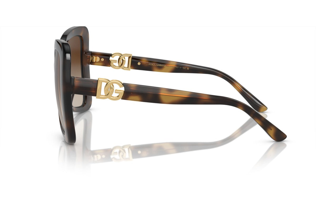 Dolce & Gabbana DG6193/S Butterfly Sunglasses in Gradient Dark Brown / Dark Tortoise (Havana), side view