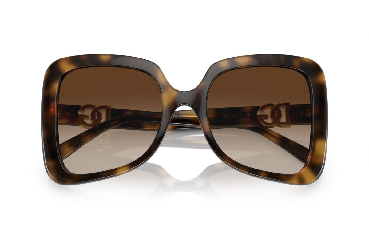 Dolce & Gabbana DG6193/S Butterfly Sunglasses in Gradient Dark Brown / Dark Tortoise (Havana), detail view