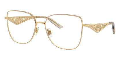 Dolce & Gabbana DG1358 Square Eyeglasses in Gold/Matte Beige, front view