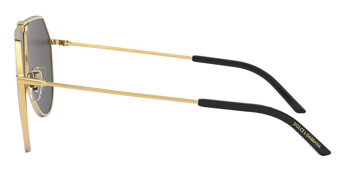 Dolce & Gabbana DG2248S Aviator Sunglasses in Grey/Gold, angle view