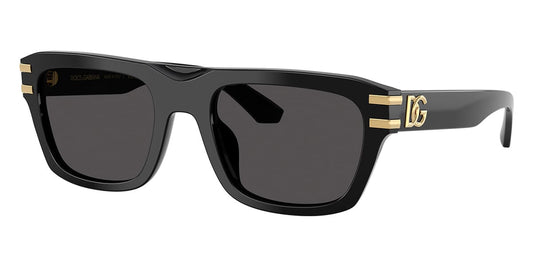 Dolce & Gabbana DG4496 Rectangle Sunglasses in Dark Grey/Black, front view