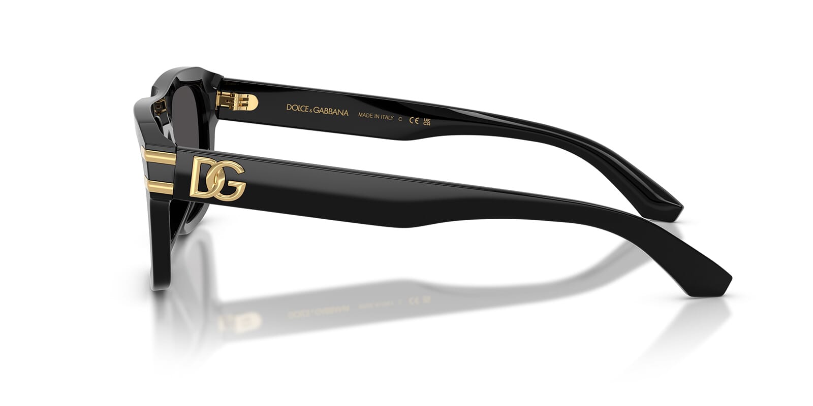 Dolce & Gabbana DG4496 Rectangle Sunglasses in Dark Grey/Black, detail view