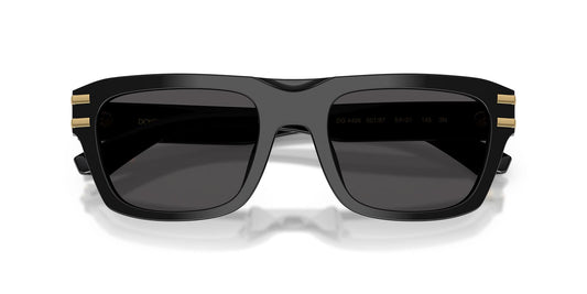 Dolce & Gabbana DG4496 Rectangle Sunglasses in Dark Grey/Black, side view