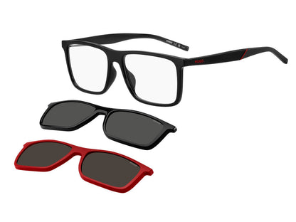 Hugo Boss HG1331/G/CS2 Rectangle Sunglasses in Black, detail view