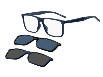 Hugo Boss HG1331/G/CS2 Rectangle Sunglasses in Black, angle view