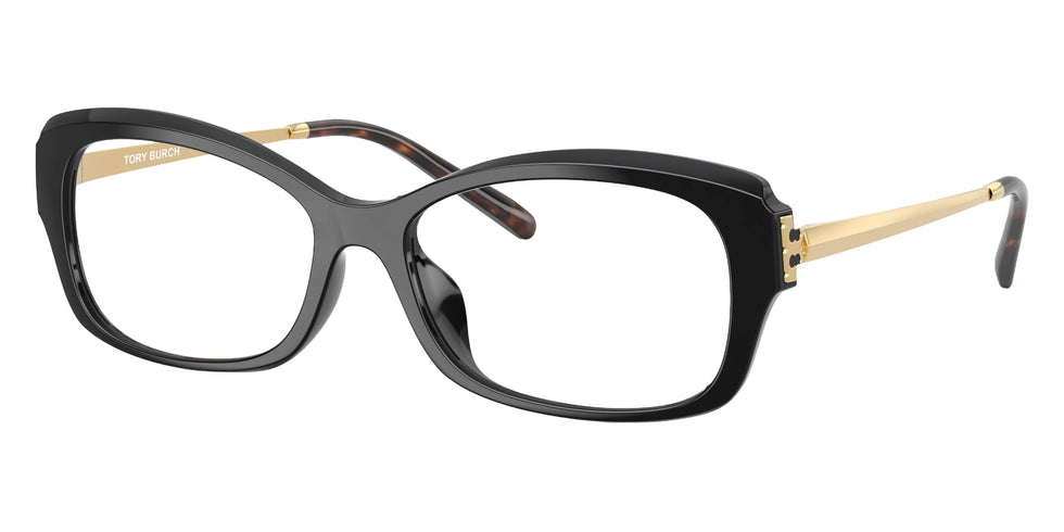 Tory Burch TY4015U Rectangle Eyeglasses in Satin Black, side view