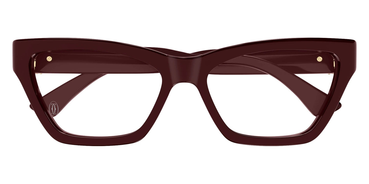 Cartier CT0590O Cat Eye Eyeglasses in Burgundy, front view