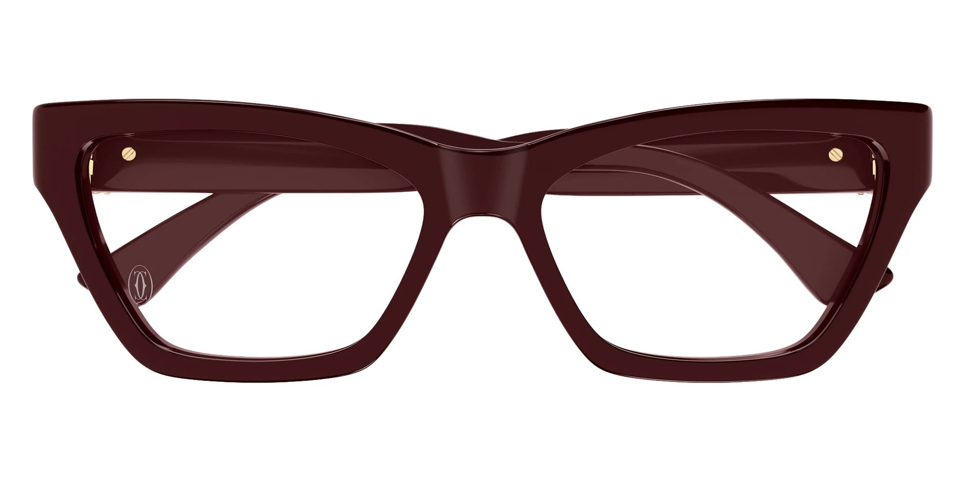 Cartier CT0590O Cat Eye Eyeglasses in Burgundy, front view