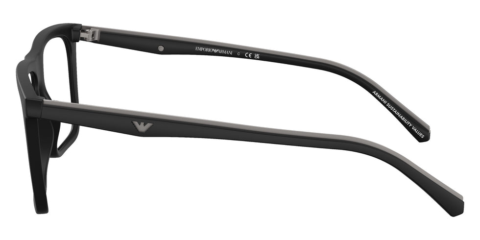 Emporio Armani EA4258 Square Sunglasses in Matte Black, angle view